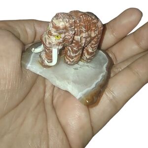 MAMMOTH Agate Stone Carving Mini Figure
